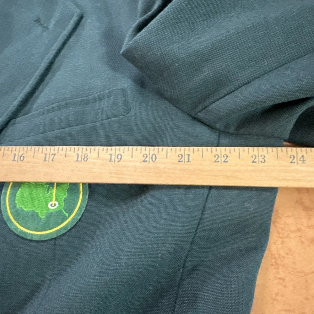 Vintage Stafford Jacket 44S Green Gold Button Masters Patch Sport Coat Golf